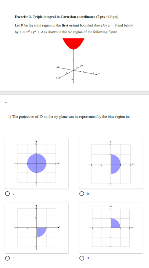 Solved Exercise 3. Triple integral in Cartesian coordinates | Chegg.com