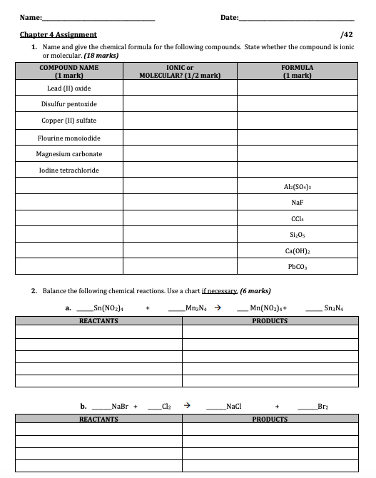 Solved Name: Date: Chapter 4 Assignment  42 1. Name And Give 