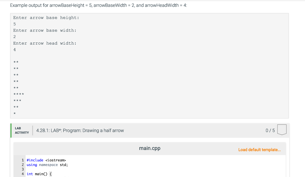 Solved: This Program Outputs A Downwards Facing Arrow Comp... | Chegg.com