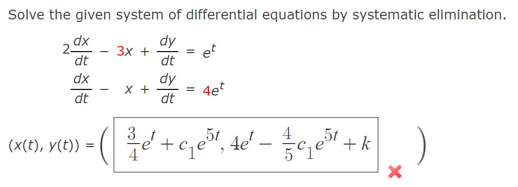 Solved Solve The Given System Of Differential Equations By | Chegg.com