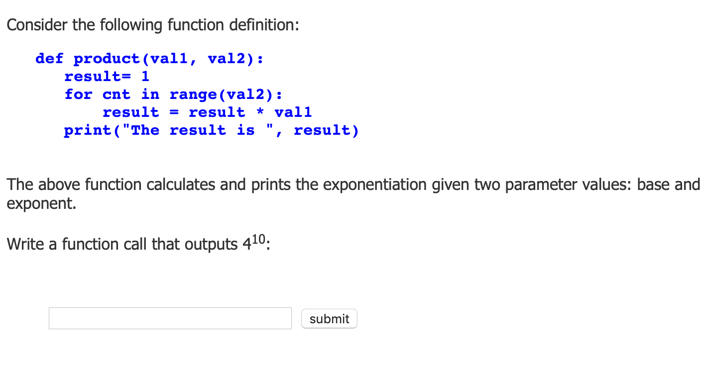 Solved Consider The Following Function Definition: Def | Chegg.com