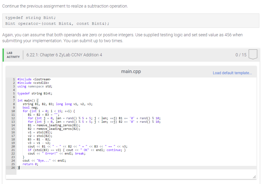 how would these two codes be completed in c++? Using | Chegg.com