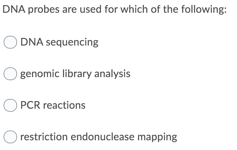 Solved DNA probes are used for which of the following: DNA | Chegg.com