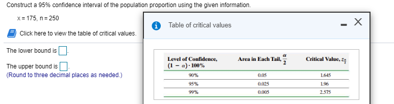 Solved Construct a 95% confidence interval of the population | Chegg.com