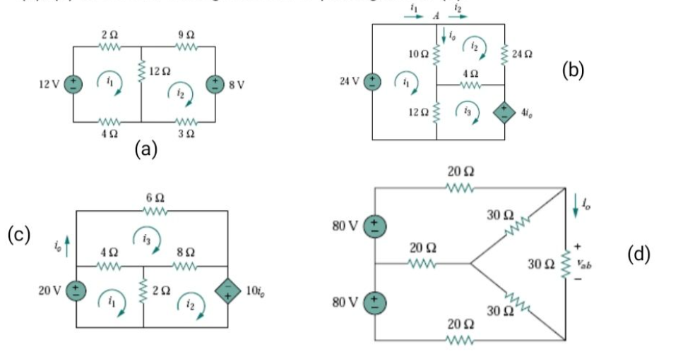 Solved Use Mesh Analysis To Get The Mesh Current In Circuits | Chegg.com