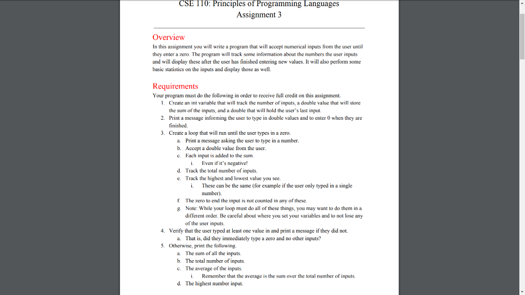 Solved CSE II0: Principles of Programming Languages | Chegg.com