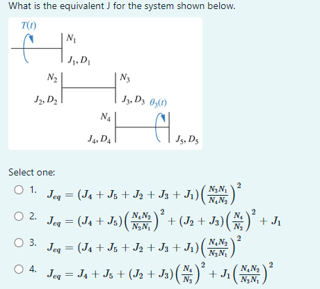 Solved What is the equivalent J for the system shown below. | Chegg.com
