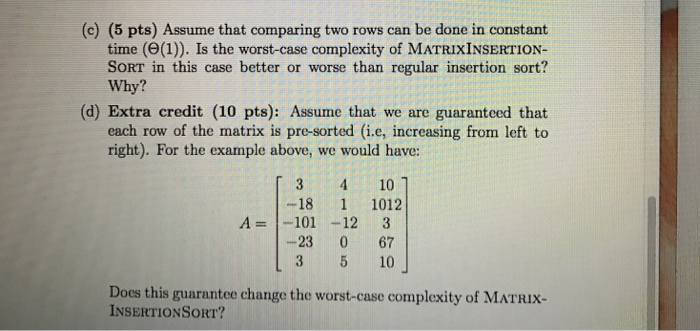 Solved An integer matrix is an n x m array of integers; for | Chegg.com
