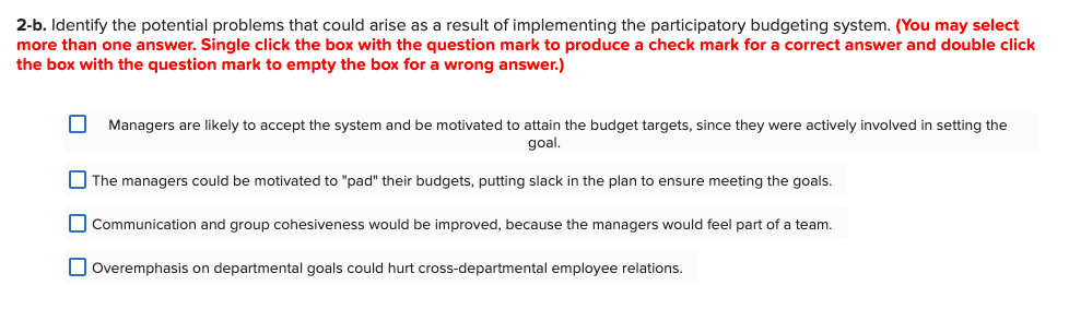 2-b. identify the potential problems that could arise as a result of implementing the participatory budgeting system. (you ma