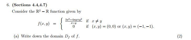 Solved 6. (Sections 4.4,4.7 ) Consider the R2−R function | Chegg.com