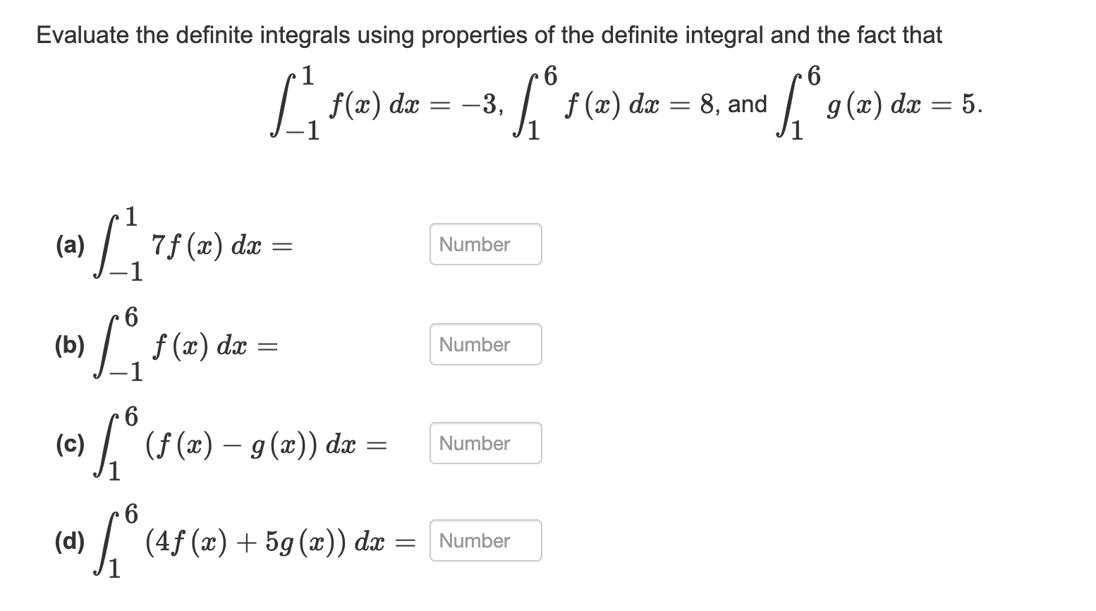 Solved Evaluate The Definite Integrals Using Properties Of