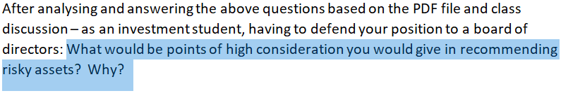 Solved After Analysing And Answering The Above Questions | Chegg.com