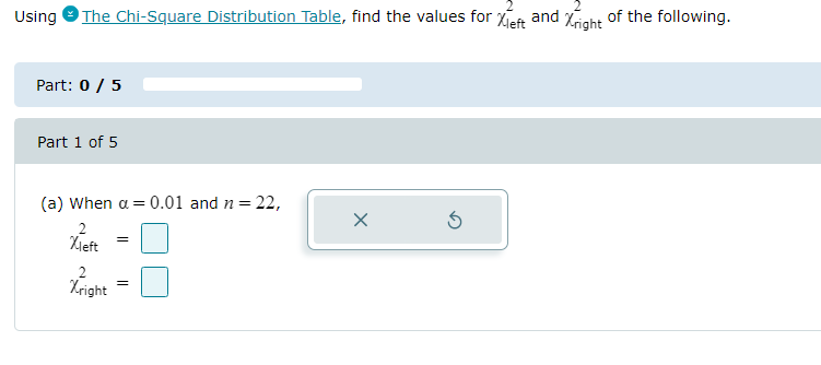 Solved Using ≅ The Chi-Square Distribution Table, find the | Chegg.com