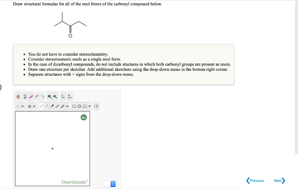 Solved Draw structural formulas for all of the enol forms of