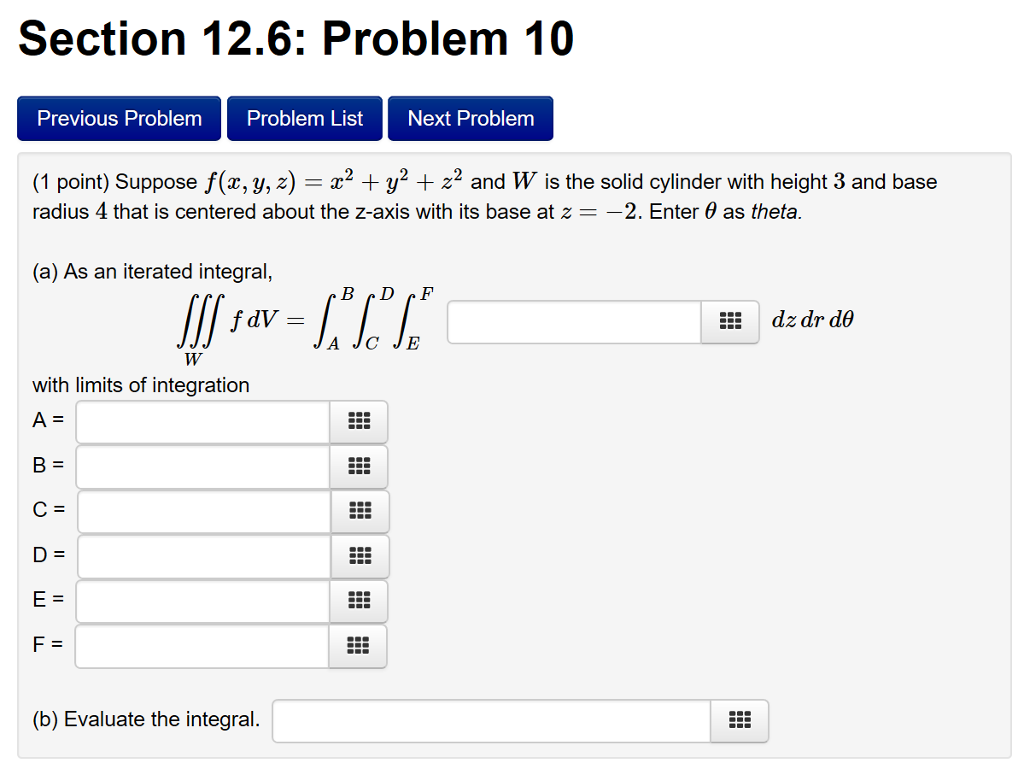 Solved Section 12.6: Problem 10 Previous Problem Problem | Chegg.com