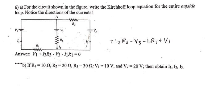 Solved 6) a) For the circuit shown in the figure, write the | Chegg.com
