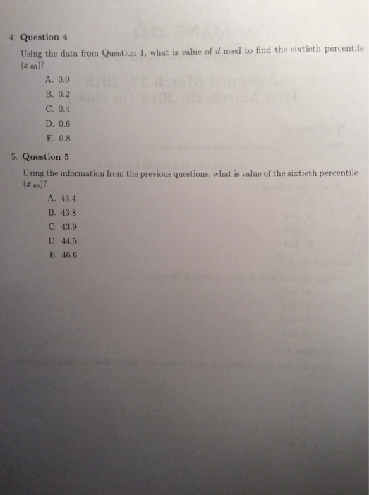 Solved 1. Question 1 Consider the following data from a | Chegg.com