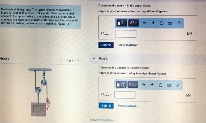 Solved Mechanical Advantage The pulley system shown in the | Chegg.com