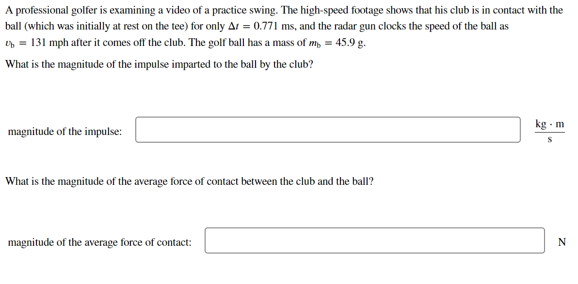 Solved A professional golfer is examining a video of a | Chegg.com