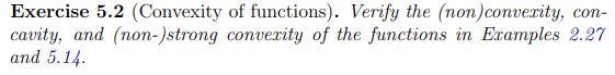 Solved Exercise 5.2 (Convexity of functions). Verify the | Chegg.com
