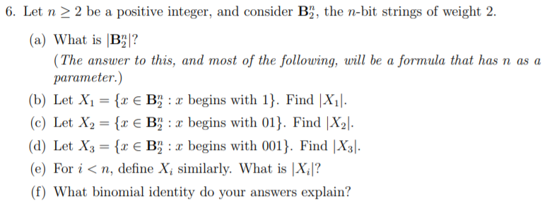 Solved 6. Let n > 2 be a positive integer, and consider B, | Chegg.com
