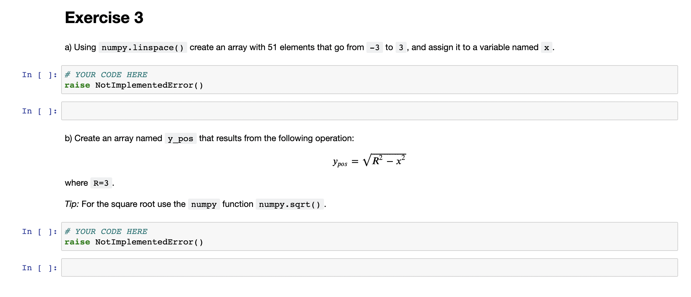 numpy assignment problem