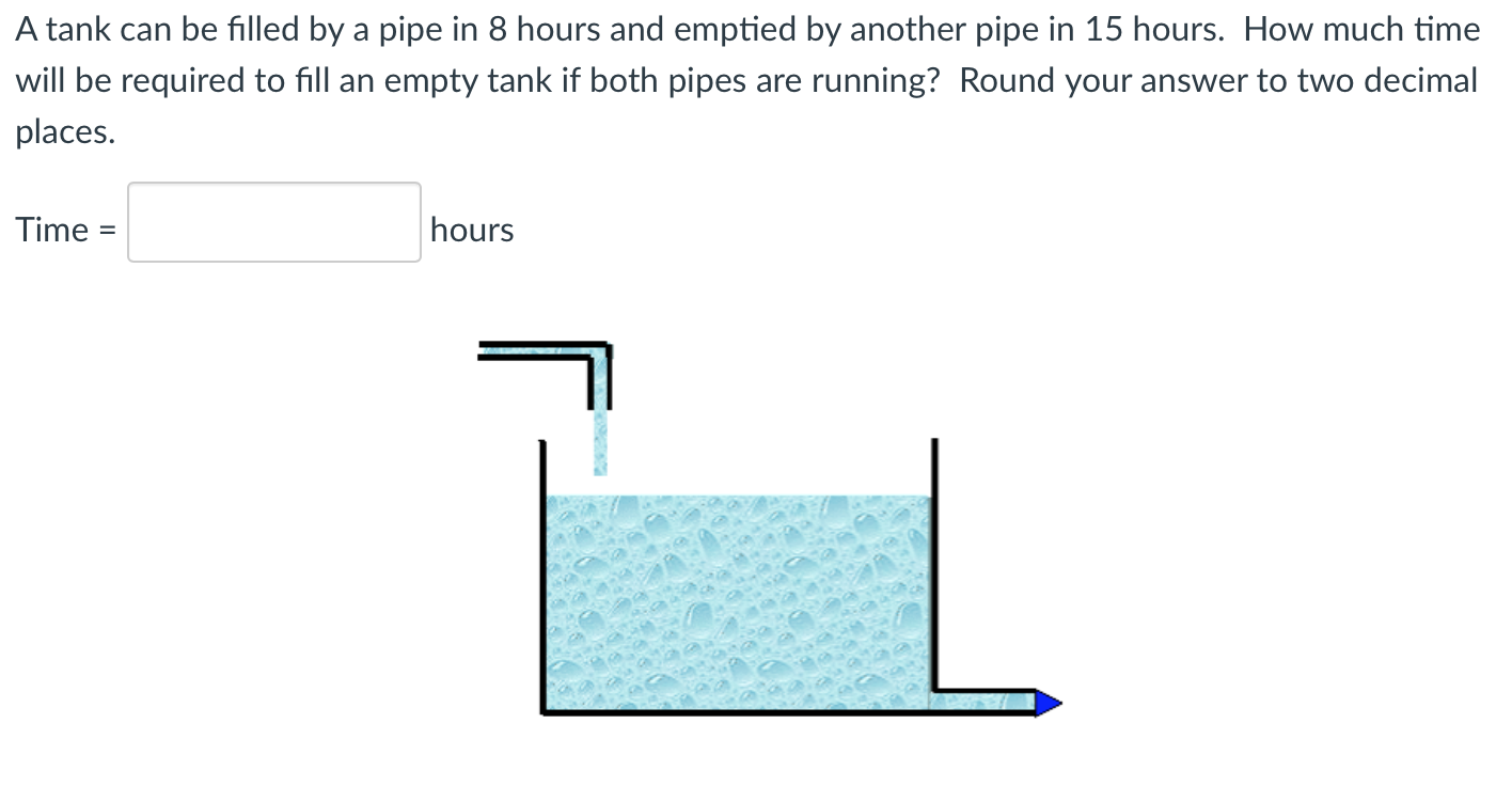 Solved A tank can be filled by a pipe in 8 hours and emptied