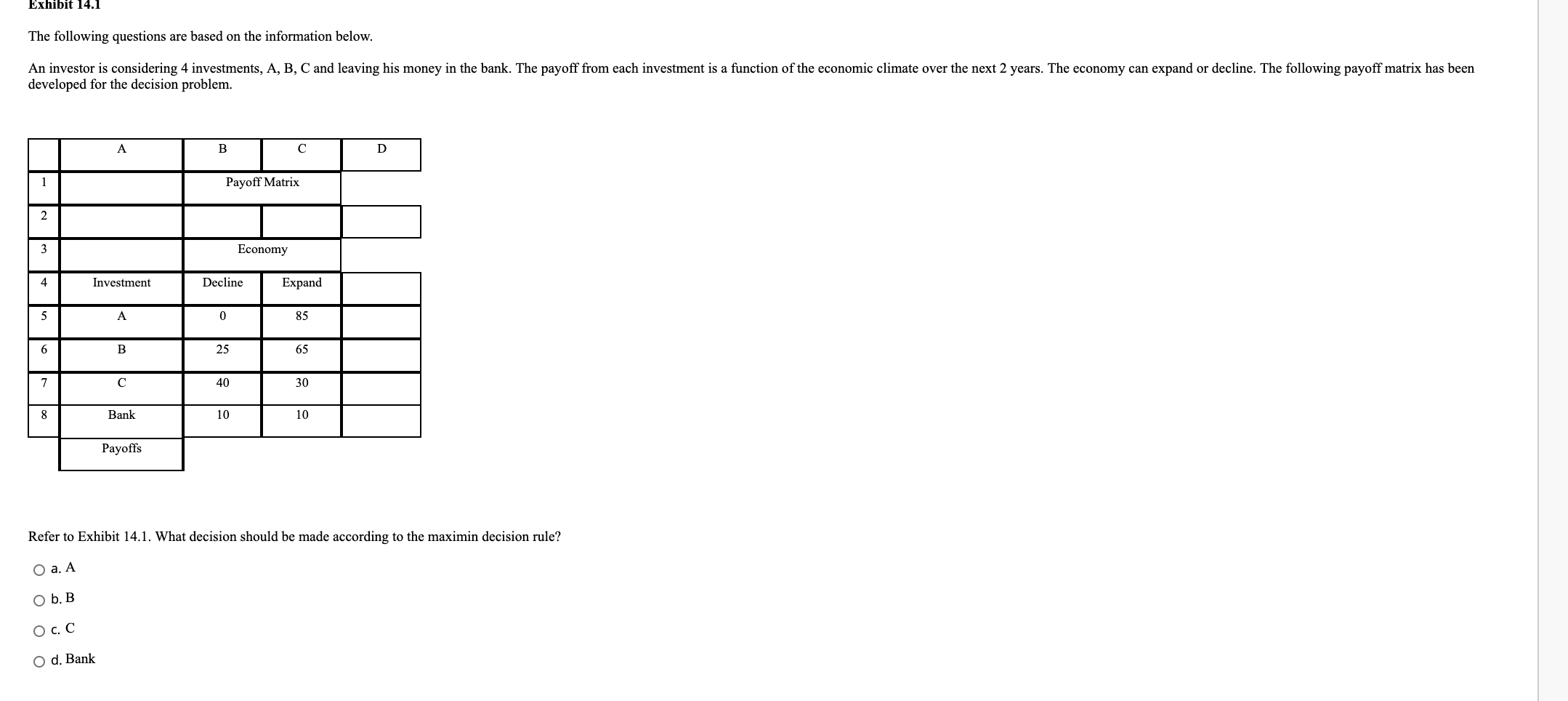 Solved Exhibit 14.5 The following questions are based on the | Chegg.com