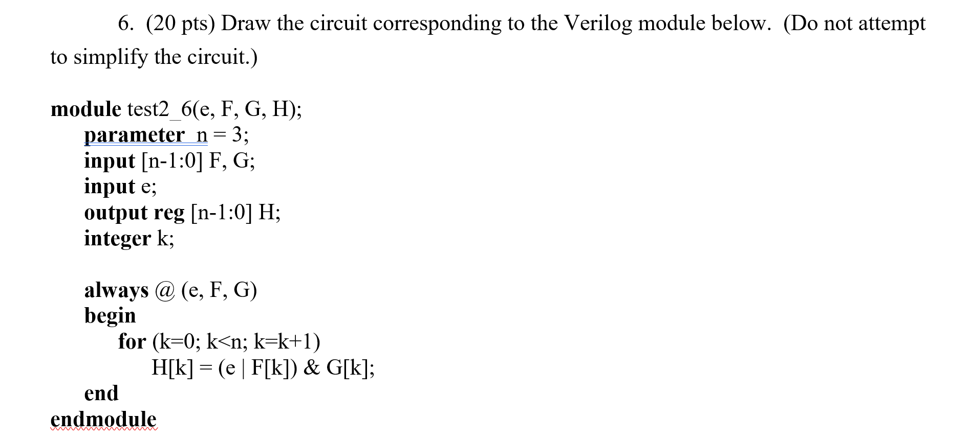 Solved 6 Pts Draw The Circuit Corresponding To The Chegg Com