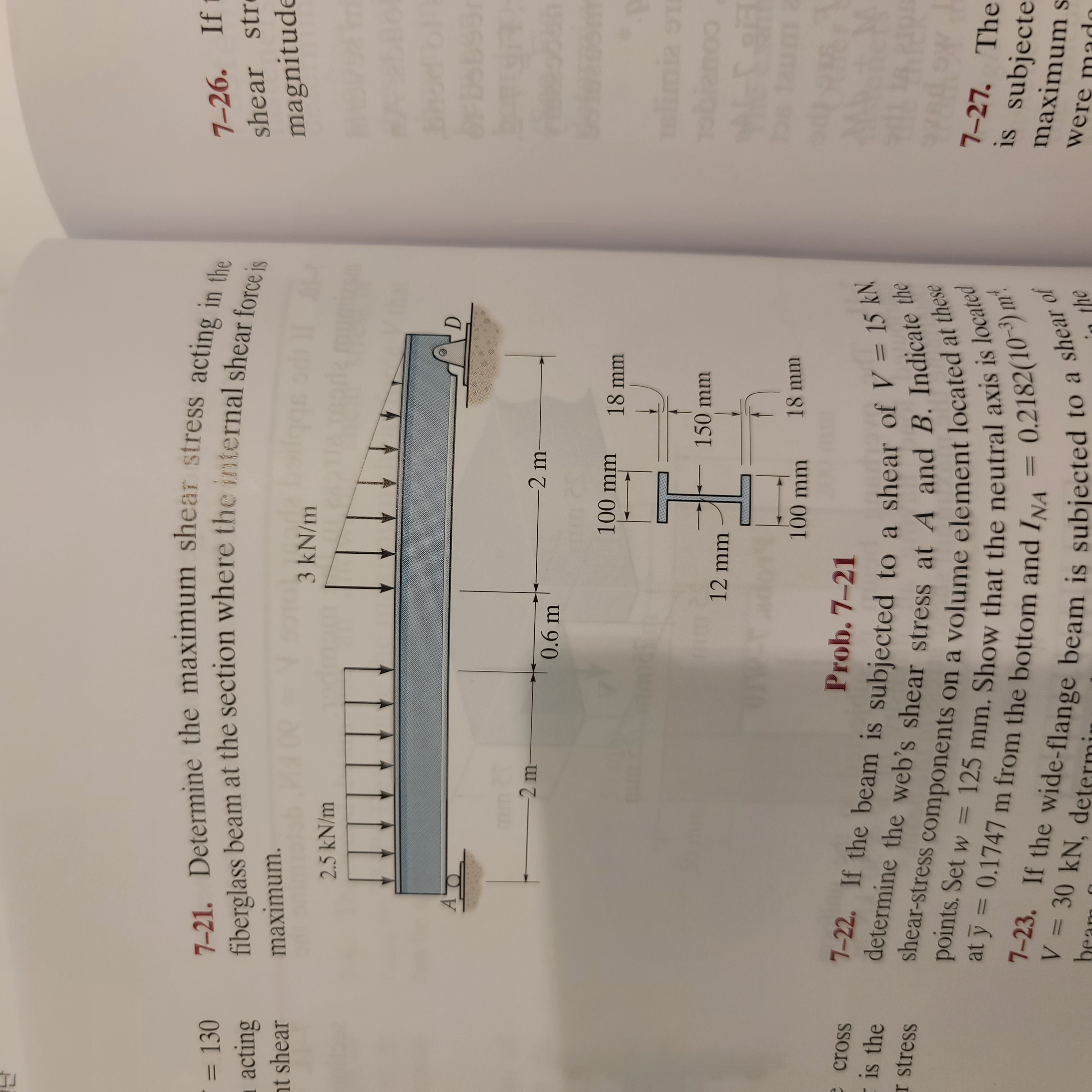 Solved =130 7-21. Determine the maximum shear stress acting | Chegg.com