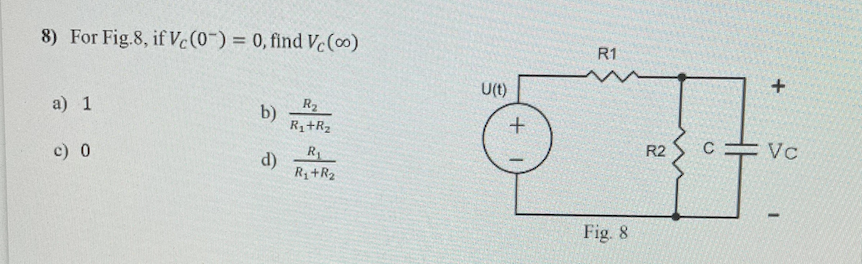 Solved 8) For Fig.8, if Vc0