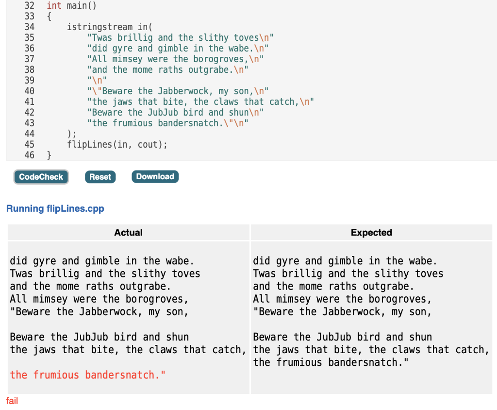 Solved Write a function named fliplines that accepts an | Chegg.com