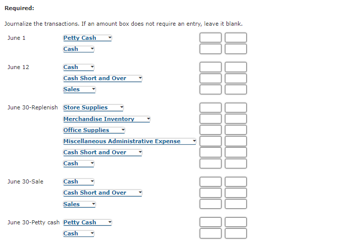 Solved Transactions for Petty Cash, Cash Short and | Chegg.com