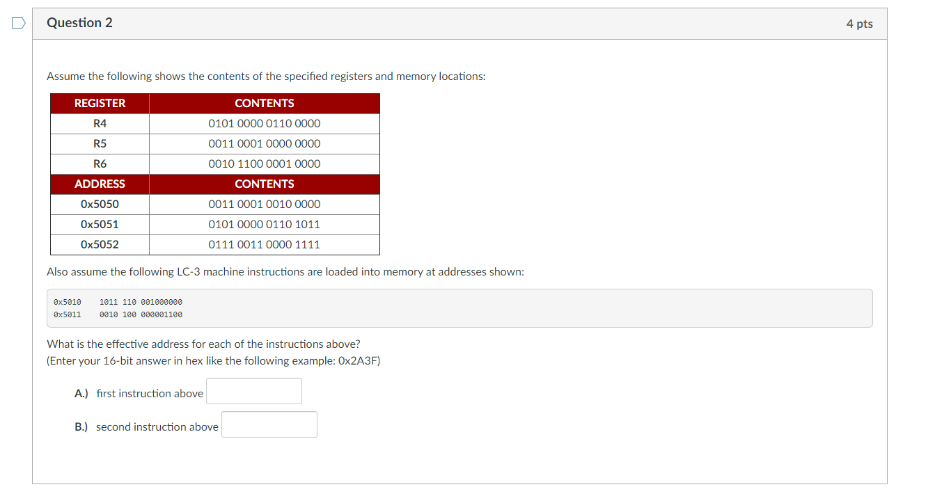LD LDI Table of LC3 Instructions OPERATION 15 14 13