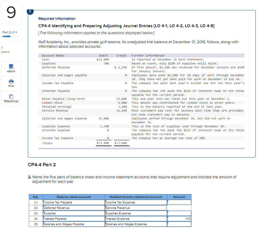 Solved 9 Part 2 of 4 Required Information CP4-4 Identifying | Chegg.com