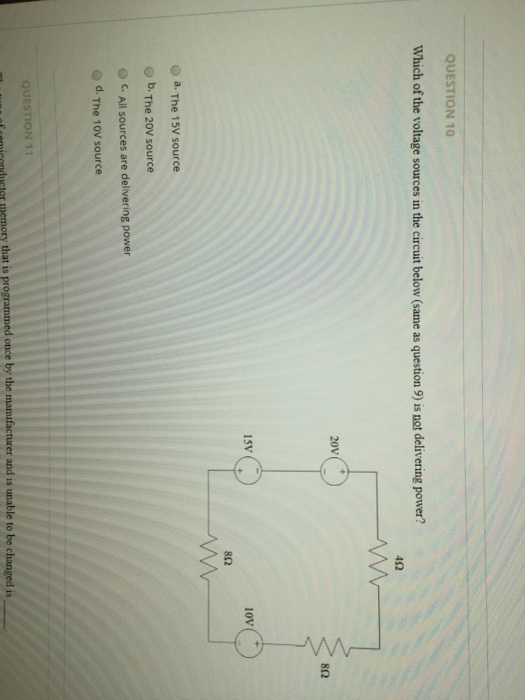 Solved QUESTION 1 Given the circuit below, what is the | Chegg.com