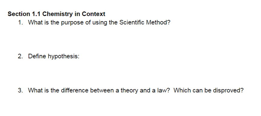 Solved Section 1.1 Chemistry in Context 1. What is the | Chegg.com