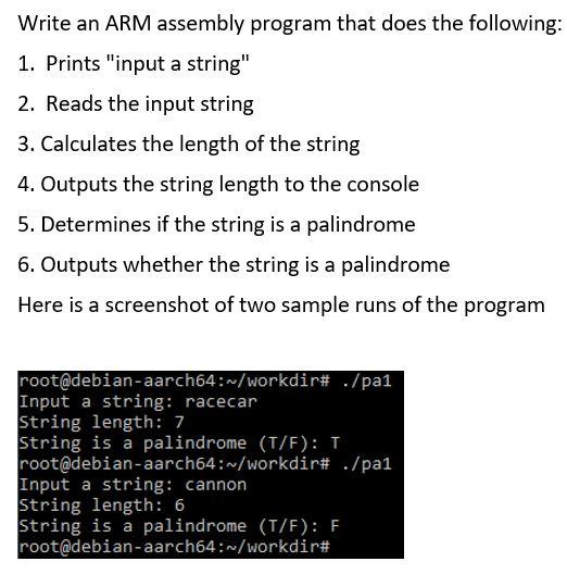 Solved Write an ARM assembly program that does the | Chegg.com