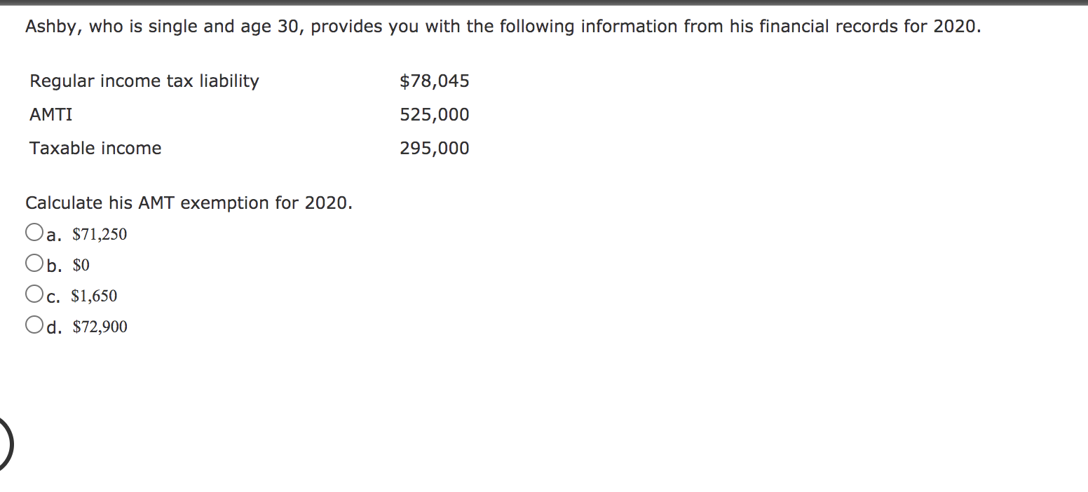 Solved Ashby, who is single and age 30, provides you with | Chegg.com