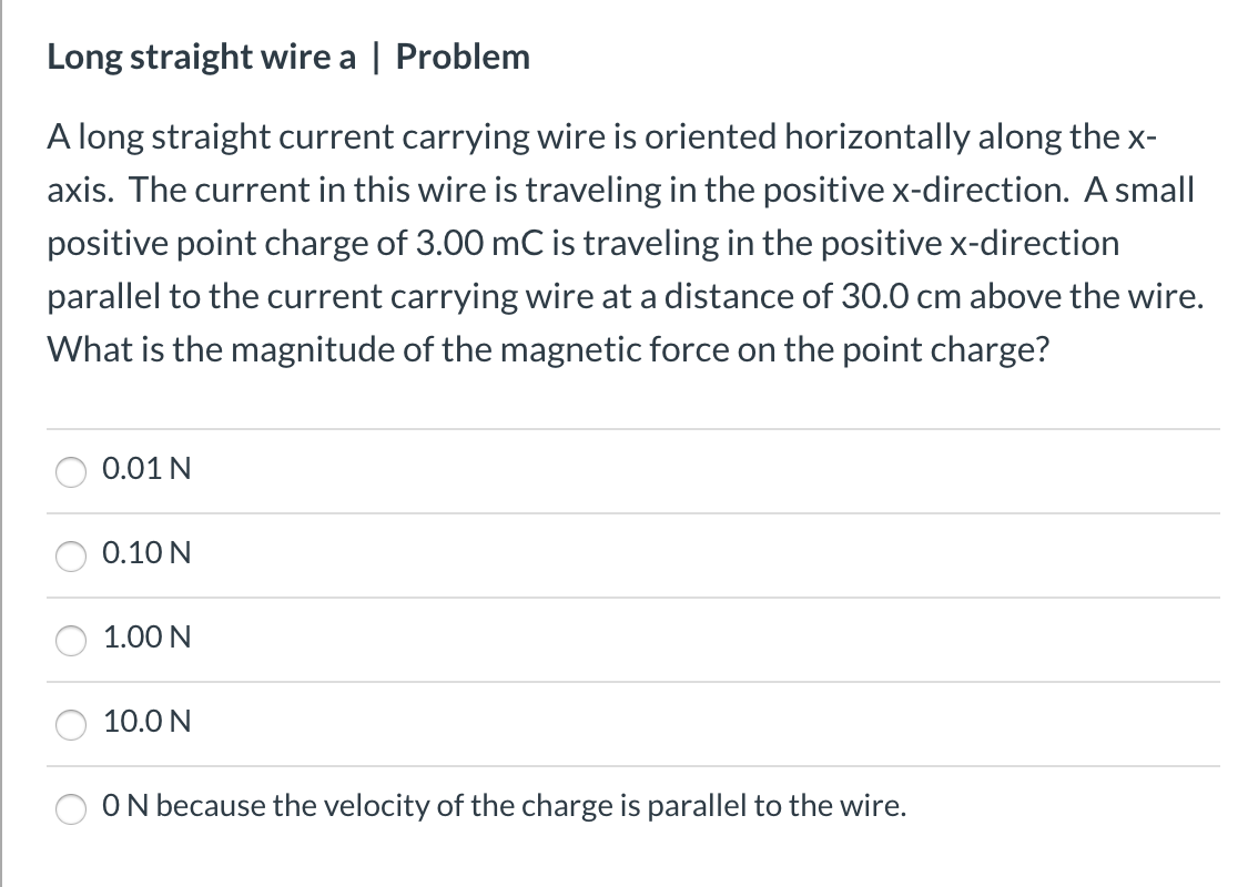 Solved Long straight wire a | Problem A long straight | Chegg.com