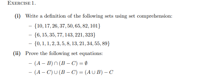 Solved EXERCISE 1. a (i) Write a definition of the following | Chegg.com