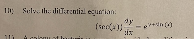 Solved 10) Solve the differential equation: | Chegg.com