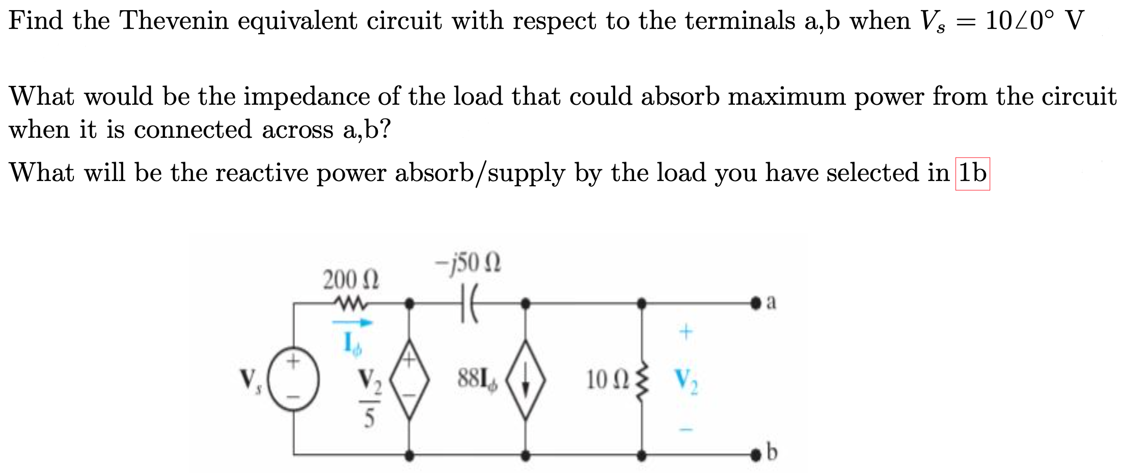 Solved Find The Thevenin Equivalent Circuit With Respect To | Chegg.com