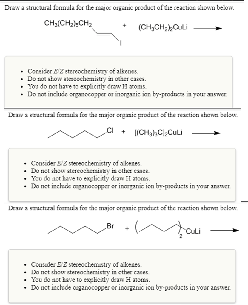 Solved Draw a structural formula for the major organic | Chegg.com