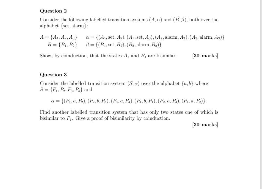 Question 2 Consider The Following Labelled Transition | Chegg.com