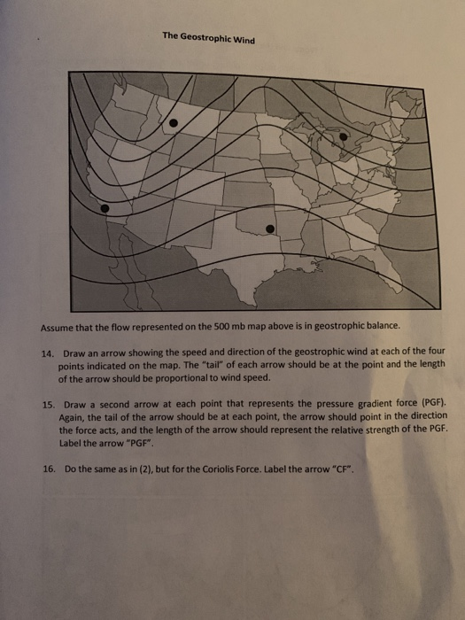 Solved The Geostrophic Wind Assume that the flow represented | Chegg.com