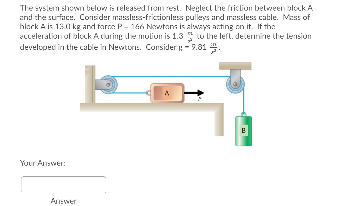 Solved The system shown below is released from rest. Neglect | Chegg.com