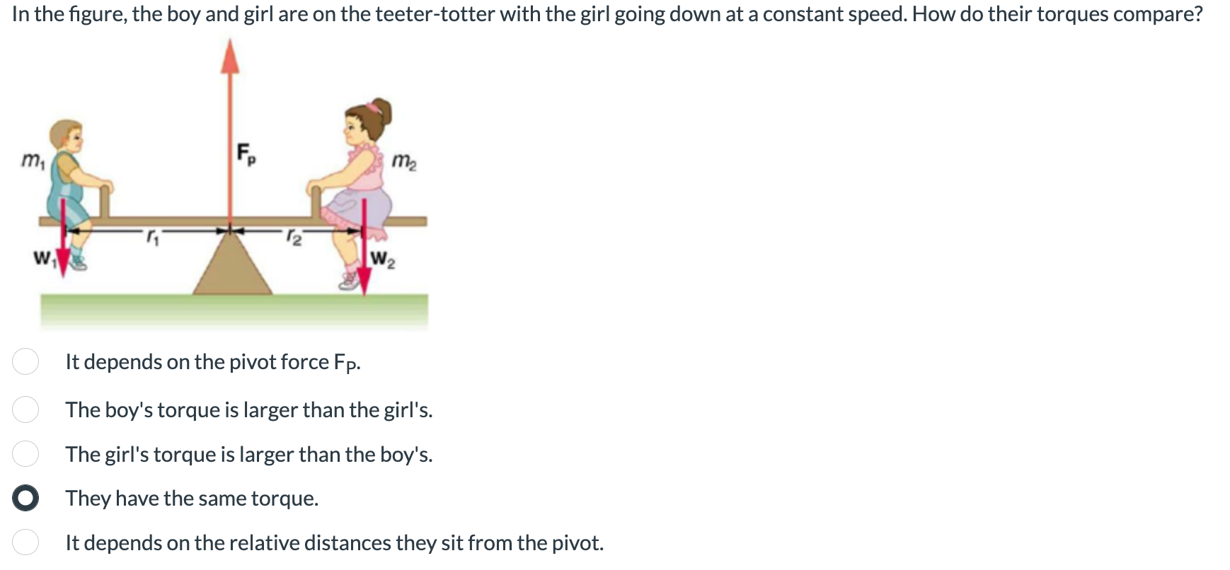 Solved In the figure, the boy and girl are on the | Chegg.com