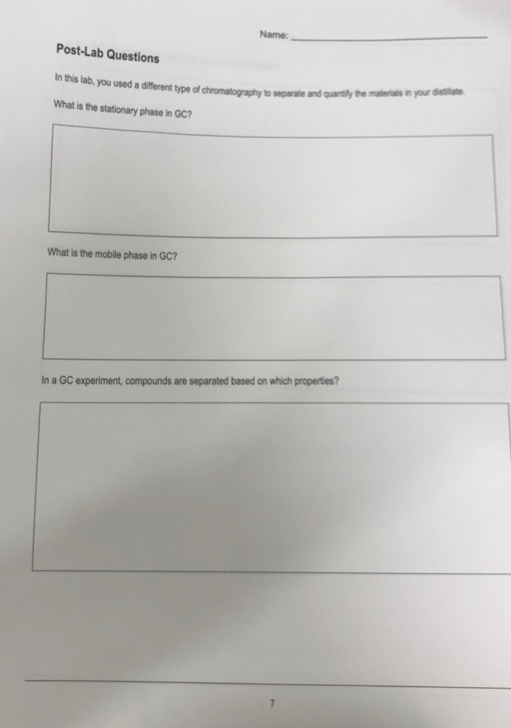 Solved Name: In the GC-MS experiment, how are compounds | Chegg.com