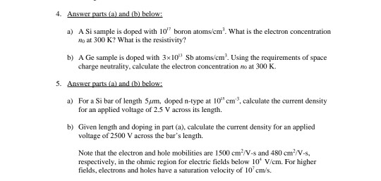 Solved 4 Answer Parts A And B Below A A Si Sample Chegg Com